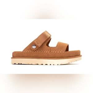 UGG Goldenstar Glide Platform Sandals Chestnut Brown Womens Size 9 NEW NWOT